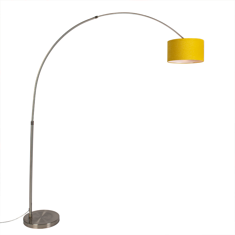 Oceľová oblúková lampa so žltým tienidlom 35/35/20 - XXL