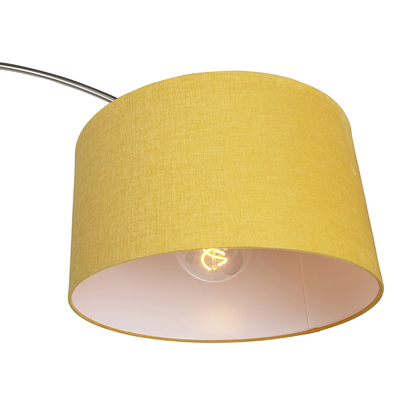 lampe à arc en acier avec abat-jour jaune 35/35/20 - xxl