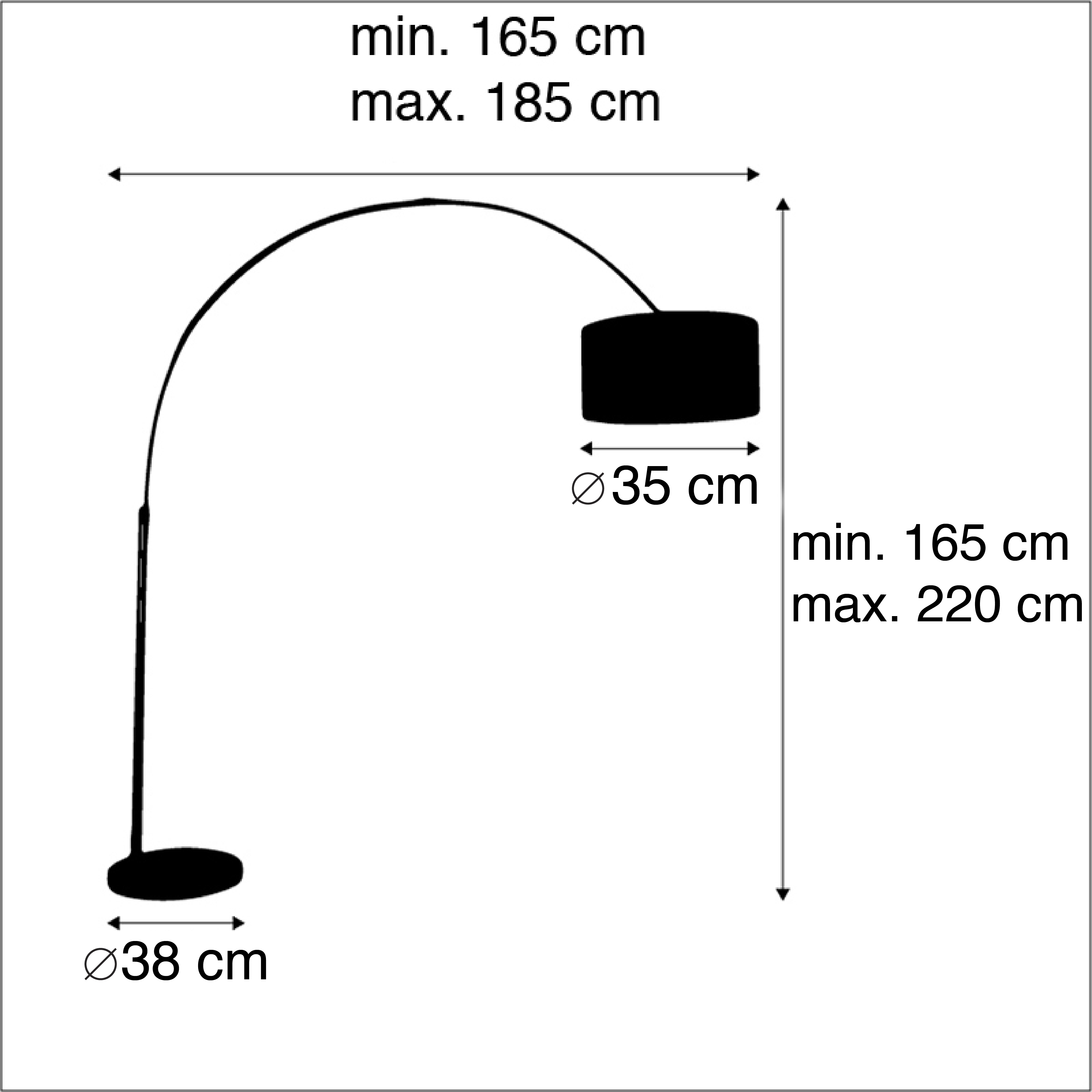 lampe à arc en acier avec abat-jour 35/35/20 bleu réglable