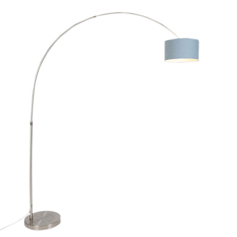 Oblúková lampa oceľ s 35/35/20 modrým nastaviteľným tienidlom - XL