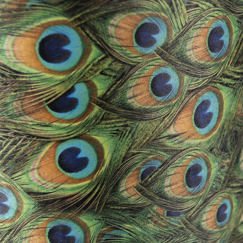 Velour Lampenschirm Pfau Design 40/40/40 mit goldenem Interieur