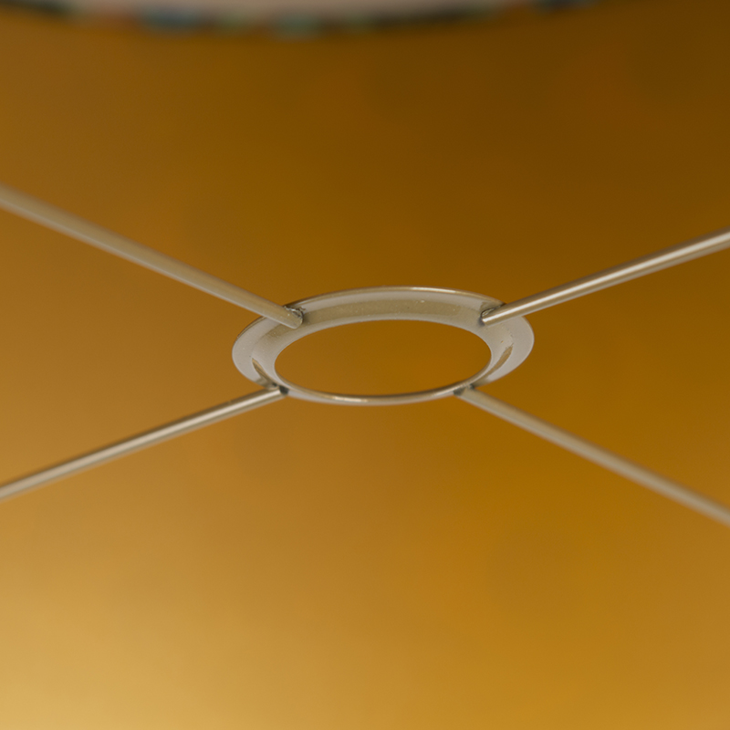 abat-jour velours paon design 50/50/25 avec intérieur doré