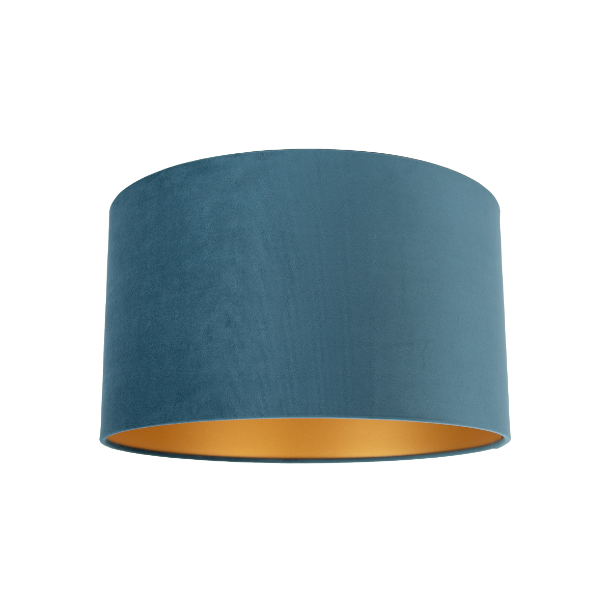 Kék bársony lámpaernyő 35/35/20 arany belsővel