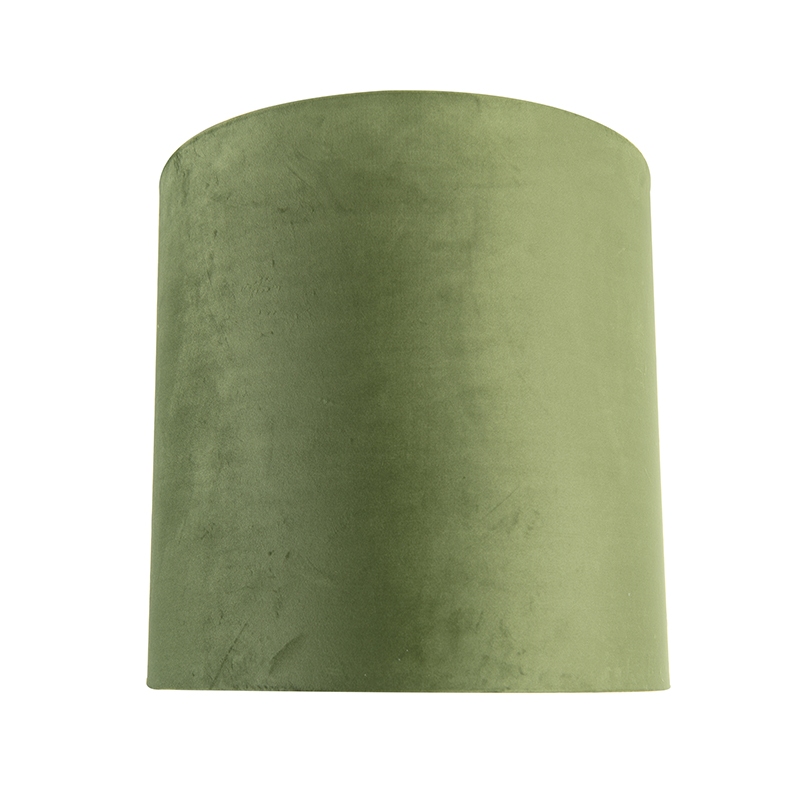 abat-jour en velours vert 40/40/40 avec intérieur doré