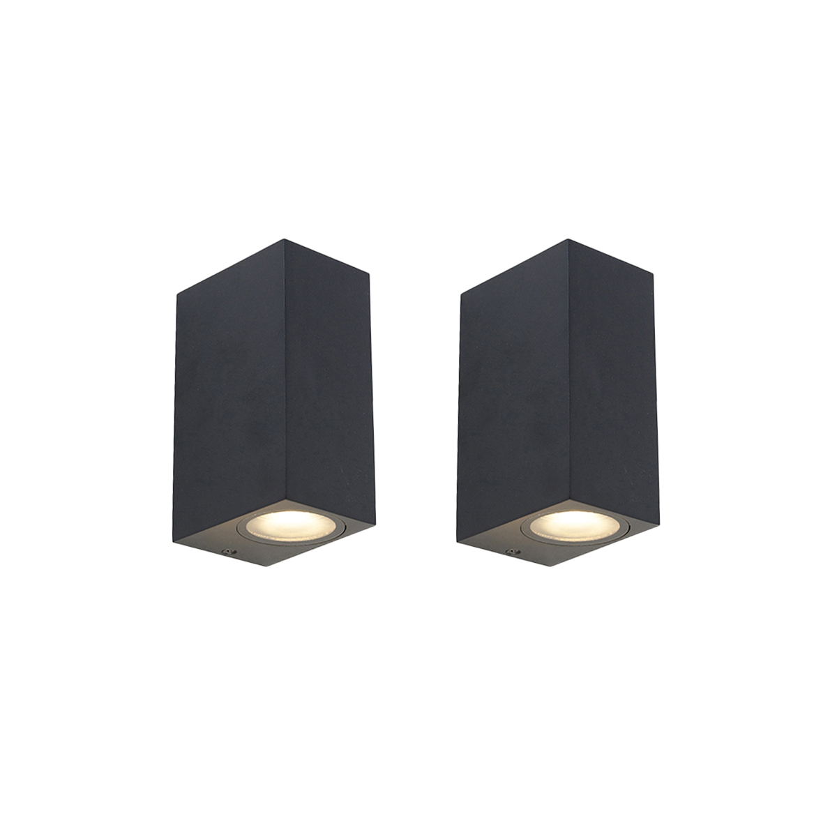 Sada 2 ks moderných nástenných svietidiel čierne 2-svetlo IP44 - Baleno