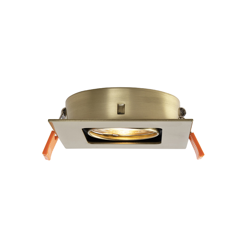 Quadratischer Einbaupunkt Gold / Messing drehbar und kippbar - Artemis