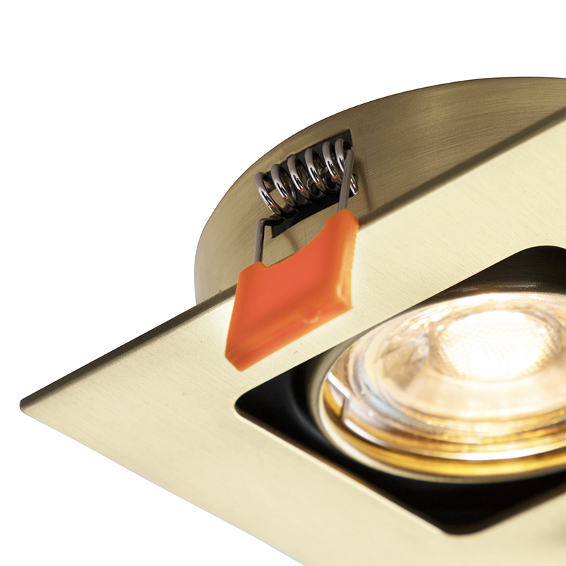 Quadratischer Einbaupunkt Gold / Messing drehbar und kippbar - Artemis