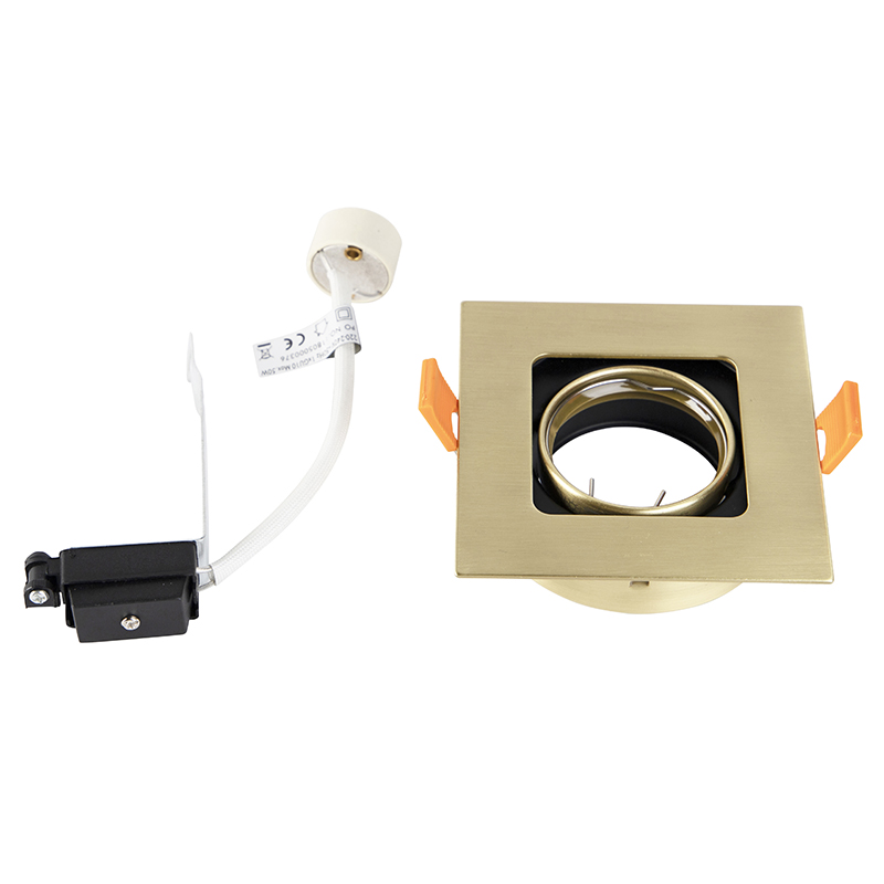 Quadratischer Einbaupunkt Gold / Messing drehbar und kippbar - Artemis
