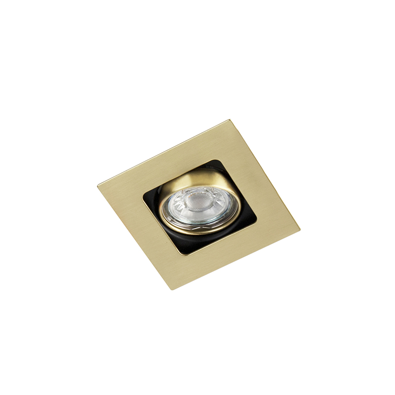 Quadratischer Einbaupunkt Gold / Messing drehbar und kippbar - Artemis