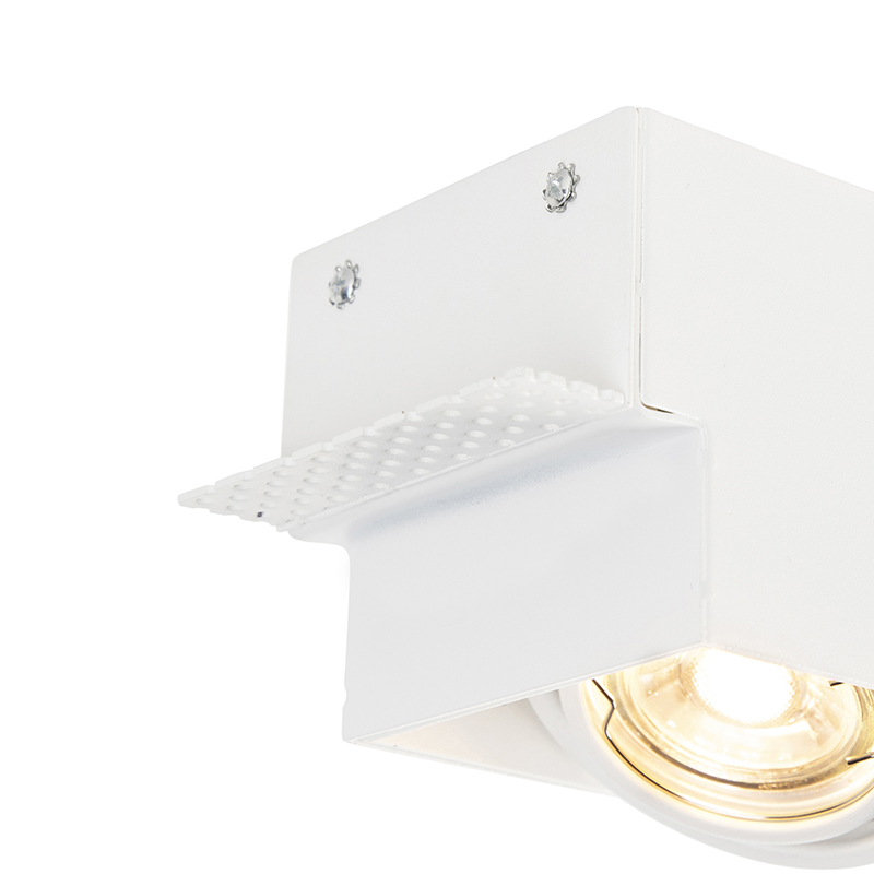Set of 6 Recessed Spotlights White Adjustable Trimless 3-Lights - Oneon