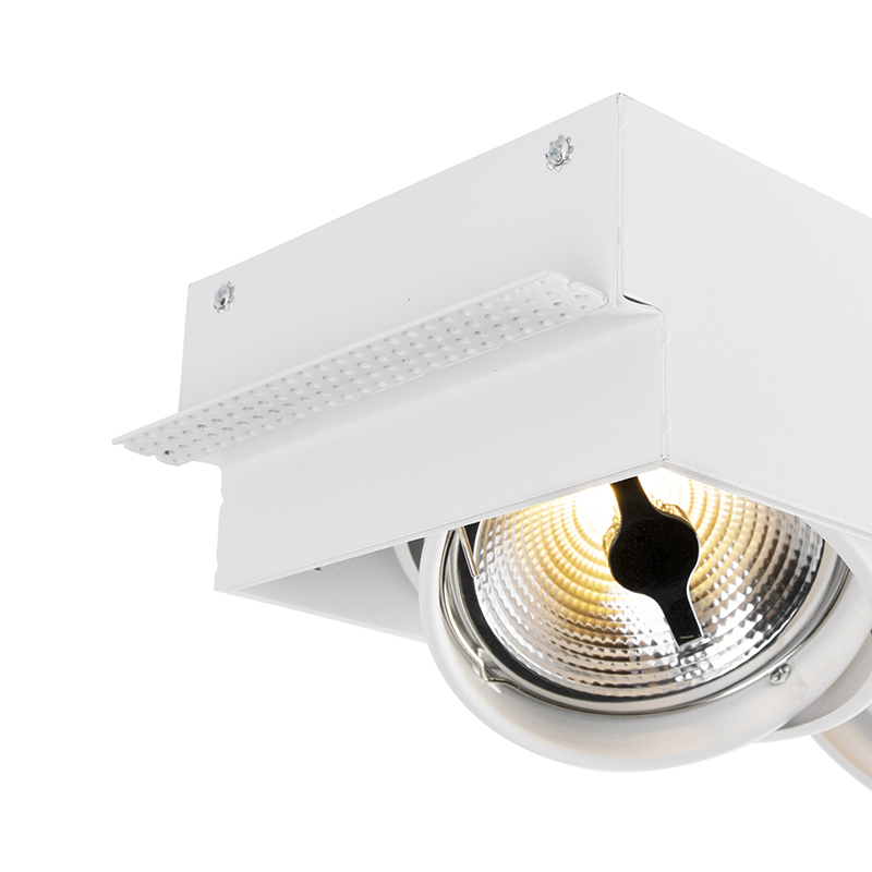 Set of 6 Recessed Spotlights White AR111 Trimless 3-Lights - Oneon