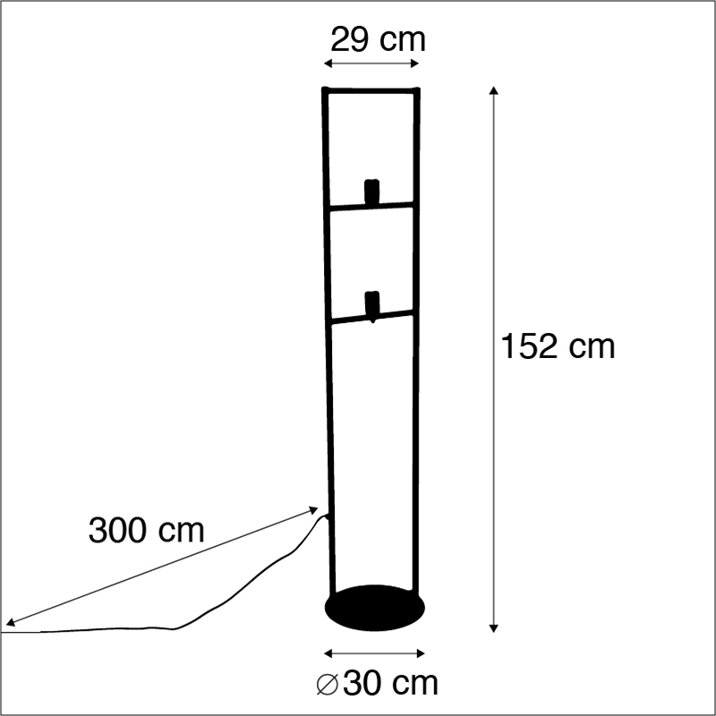 QAZQA + Lampada Da Terra Simplecage - Industriale - Acciaio - Nero - Oblungo Max. 2 X Watt 12 Lampada da terra industriale nera a 2 luci - Simple CAGE