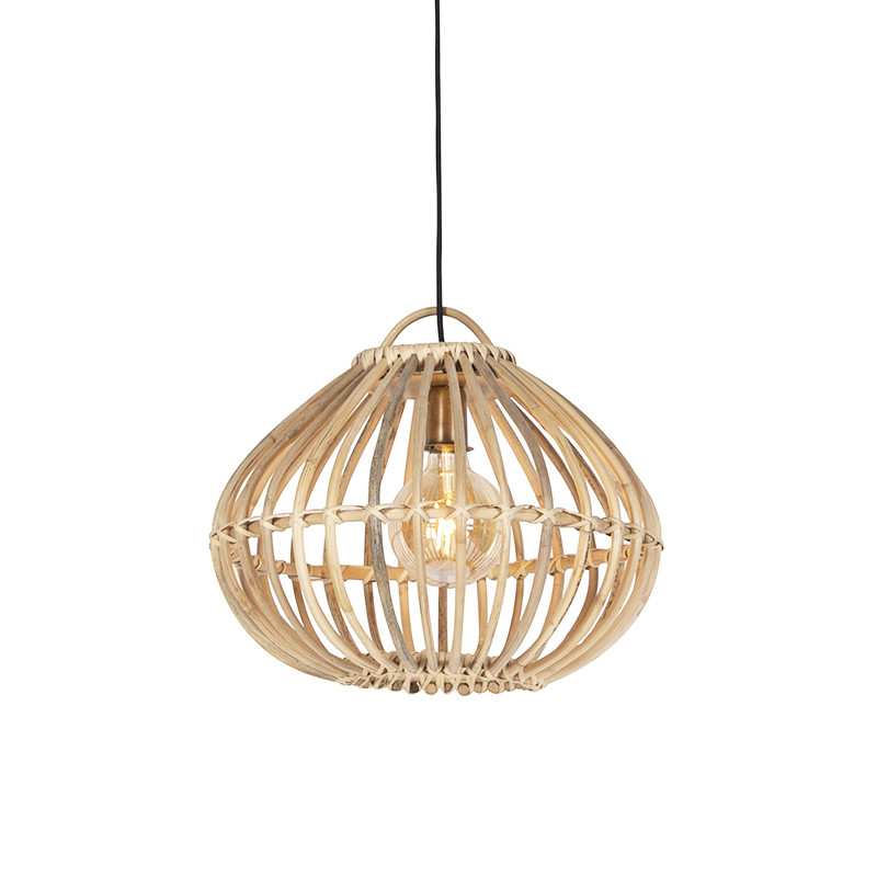 Rustykalna lampa wisząca naturalna bambus - Cane Drop