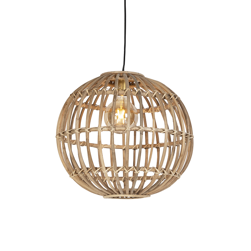 Landelijke hanglamp naturel bamboe - Cane Ball 50 Landelijke hanglamp naturel bamboe - Cane Ball 50