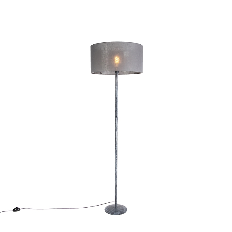 Stojaca lampa sivá so sivým tienidlom 50 cm - Simplo