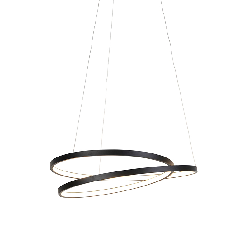 Levně Designová závěsná lampa černá 55cm včetně LED stmívatelné - Rowan