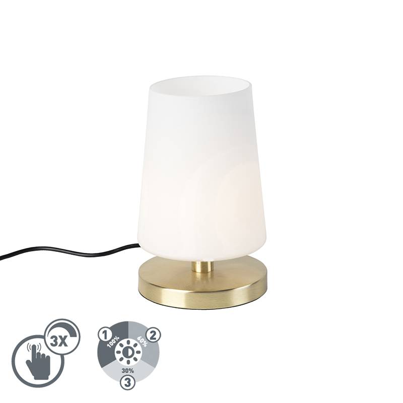 Moderne tafellamp messing met touchdimmer incl. LED - Magma