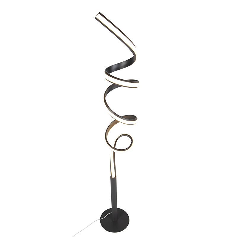 Design Floor Lamp Black Incl. LED and Dimmer - Twisted