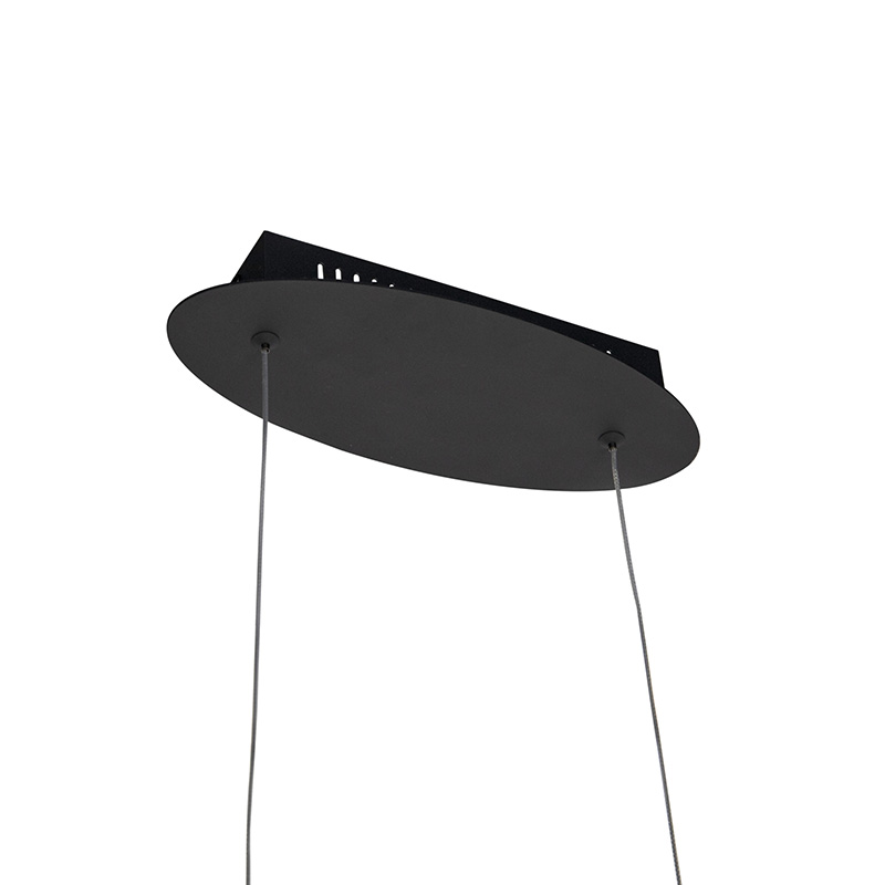 Lámpara colgante de diseño negra regulable con LED grande - Twisted