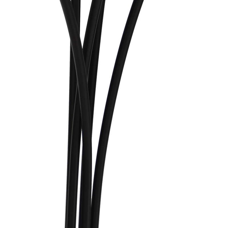 QAZQA + Lampada Da Terra Con Braccio Girevole Sixties Fl - Design - Acciaio - Nero - Oblungo Max. 5 X Watt 13 Lampada da terra nera design a 5 luci - SIXTIES