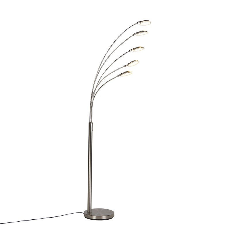 Podlahová lampa z ocele vrátane LED s dotykovým stmievačom - Sixties Trento