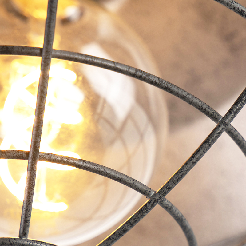 plafonnier industriel argent antique 25,5 cm - course