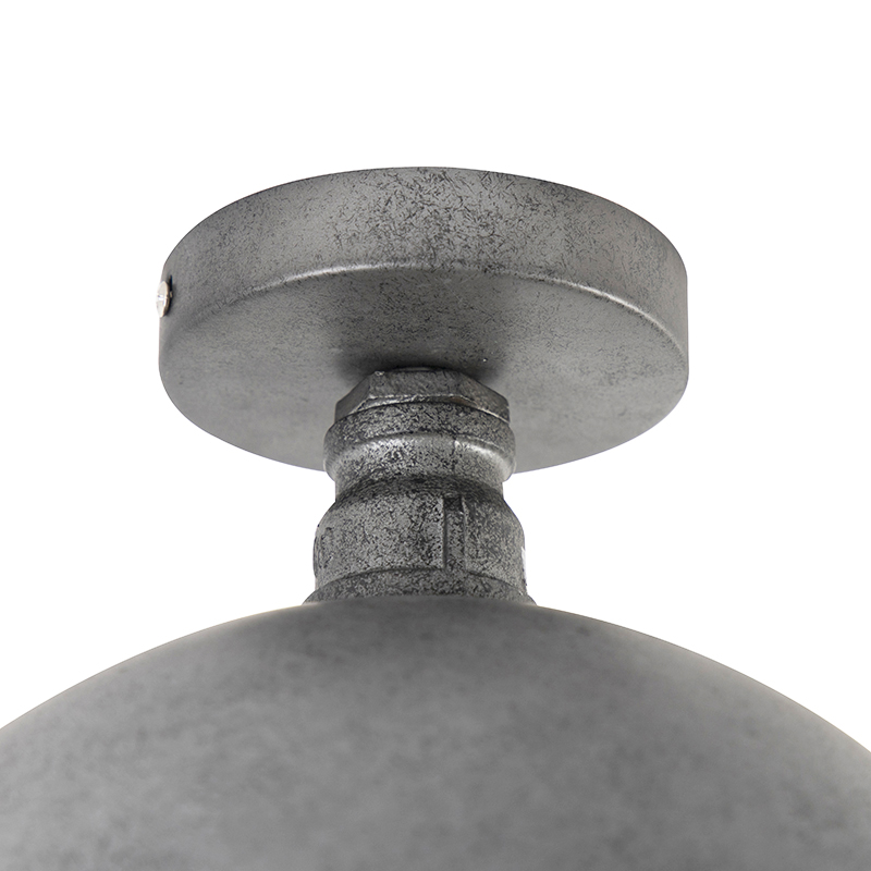 plafonnier industriel argent antique 25,5 cm - course