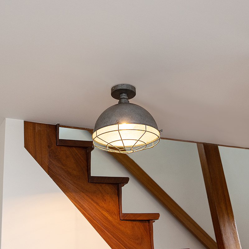 Industriële plafondlamp antiek zilver 32 cm - Course Industriële plafondlamp antiek zilver 32 cm - Course