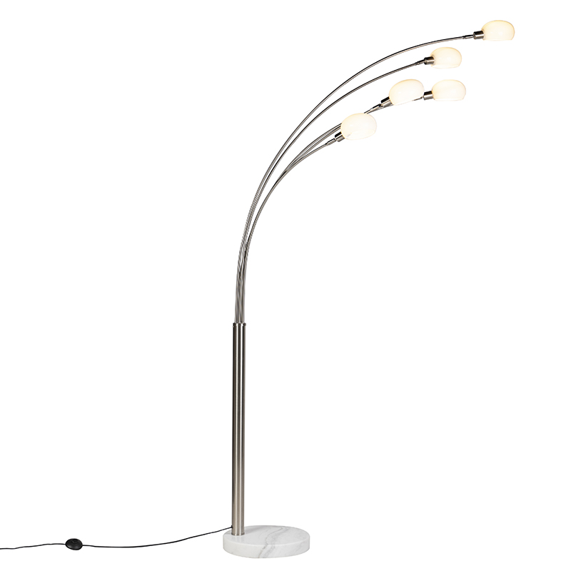 Design állólámpa acél 5-lámpa - Hatvanas évek Marmo