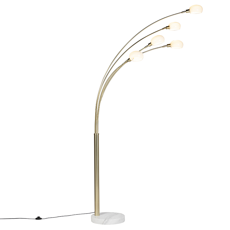 E-shop Stojaca lampa v štýle art deco zlatá, 5 žiaroviek - šesťdesiatych rokov Marmo