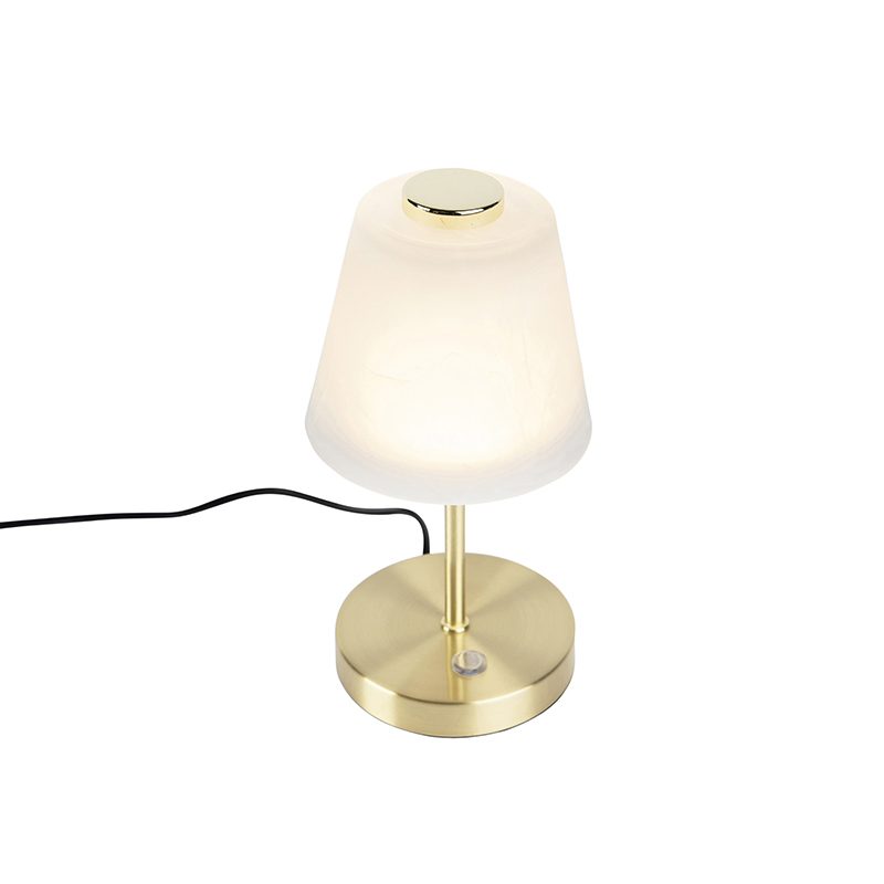 Lampe de table Moderne Or bouton tactile incl. LED - Regina