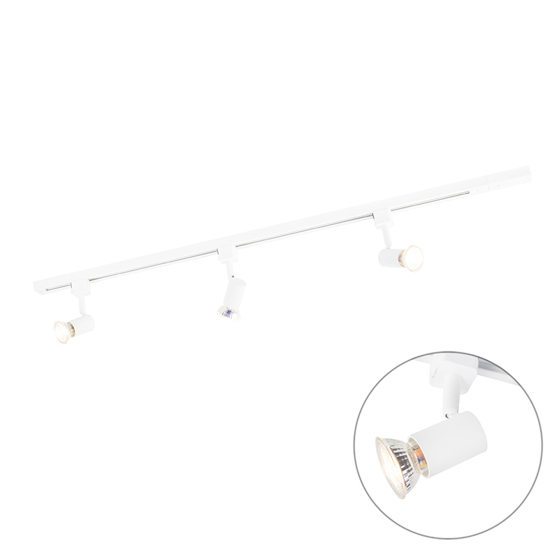 Moderný koľajnicový systém s 3 reflektormi 1-fázový biely - Jeany