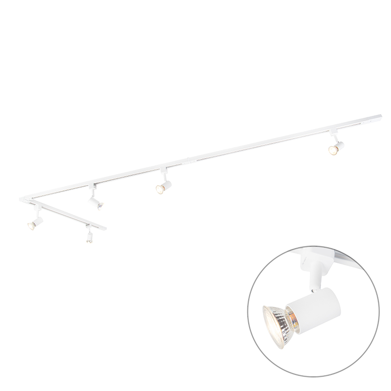 Moderný železničný systém s 5 bodmi, 1-fázová biela - Jeany