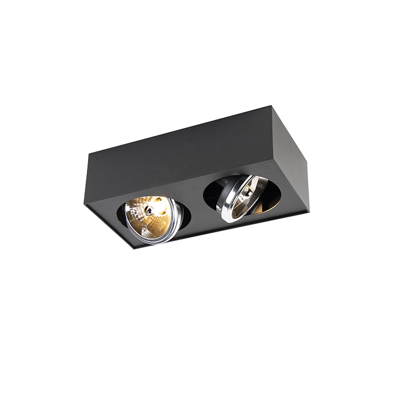 Štvorcové čierne bodové svetlo 2-žiarovkové - Kaya Štvorcové čierne bodové svetlo 2-žiarovkové - Kaya