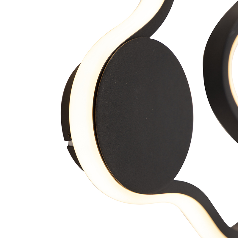 Moderná nástenná lampa čierna vrátane LED - Plomp