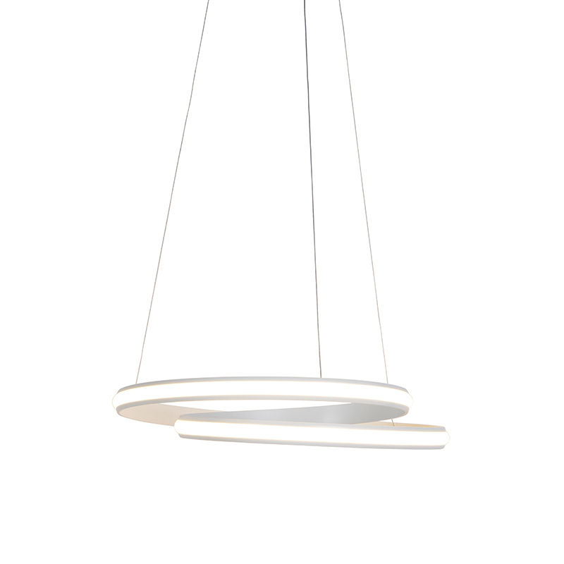 Lampă suspendată modernă albă 55cm cu LED - Rowan