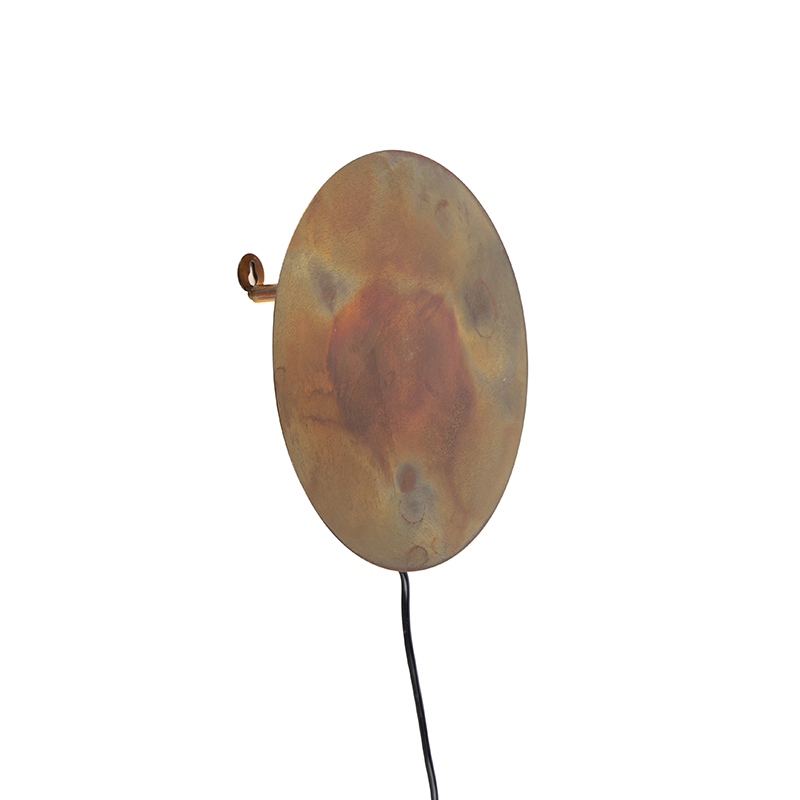 Orientální kulatá nástěnná lampa rezavě hnědá - Pianeta