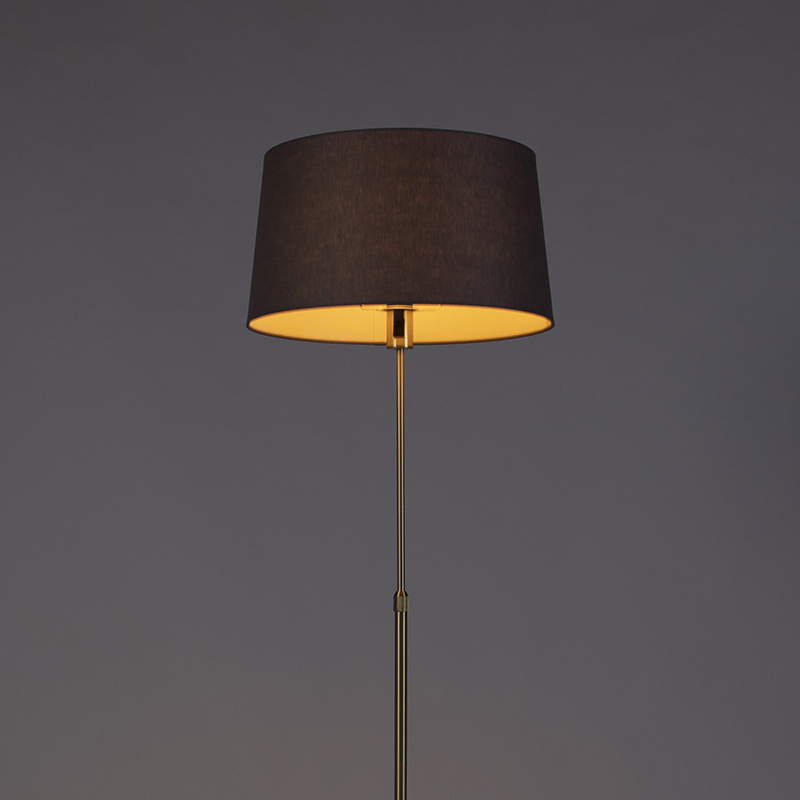 Floor lamp Gold/Brass with 45cm Grey Shade - Parte
