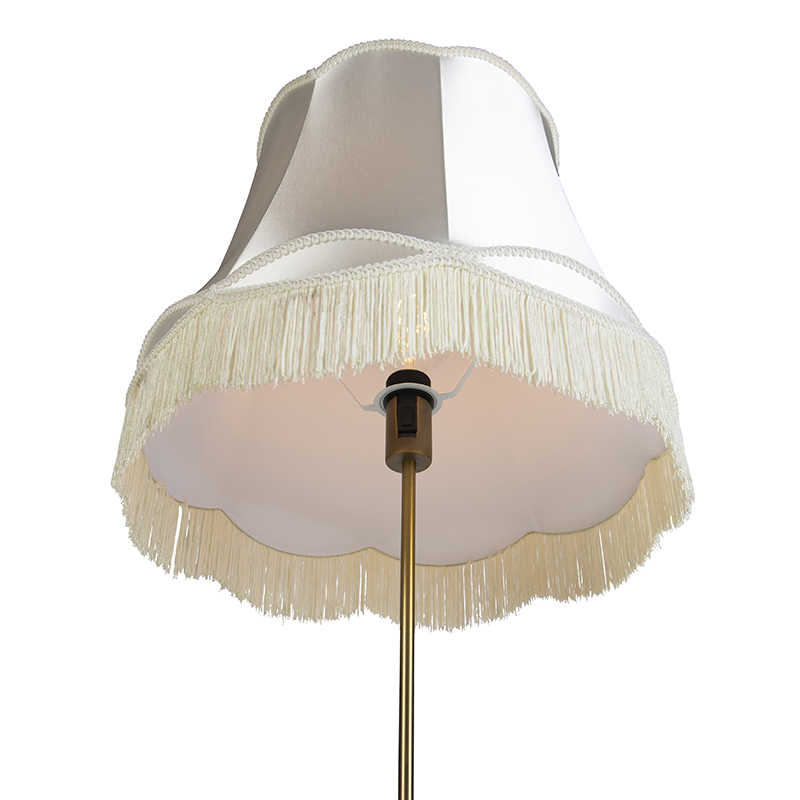 lampadaire en bronze avec abat-jour granny crème 45 cm réglable - parte