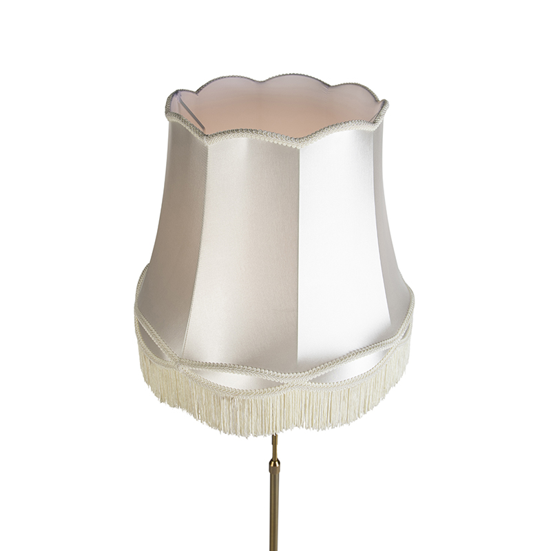 lampadaire en bronze avec abat-jour granny crème 45 cm réglable - parte