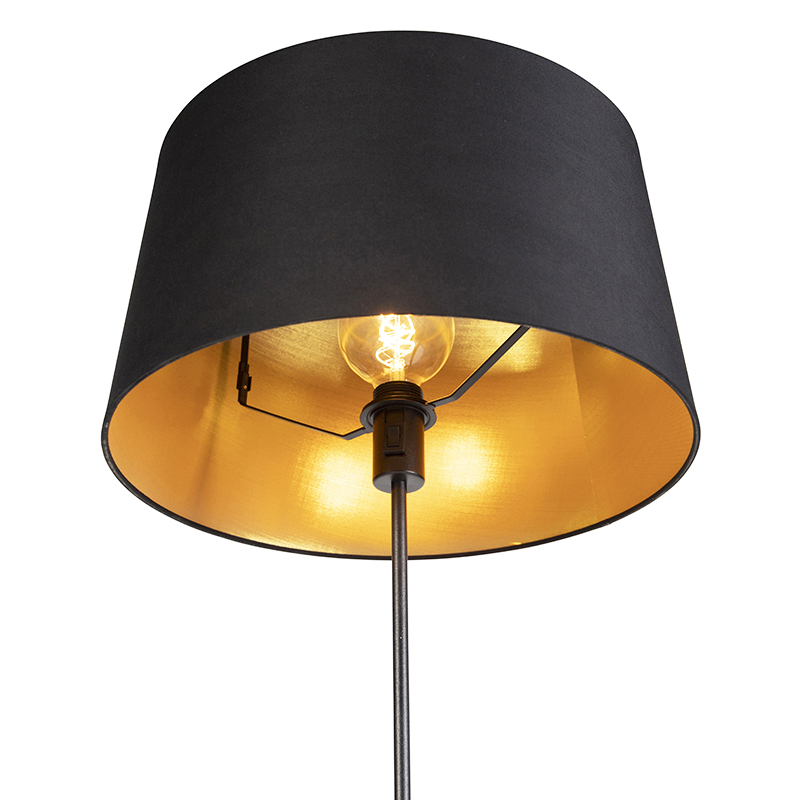 Lámpara de pie negra con pantalla negra 45 cm ajustable - Parte