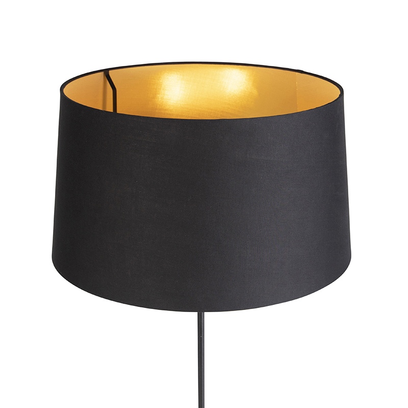 Lámpara de pie negra con pantalla negra 45 cm ajustable - Parte