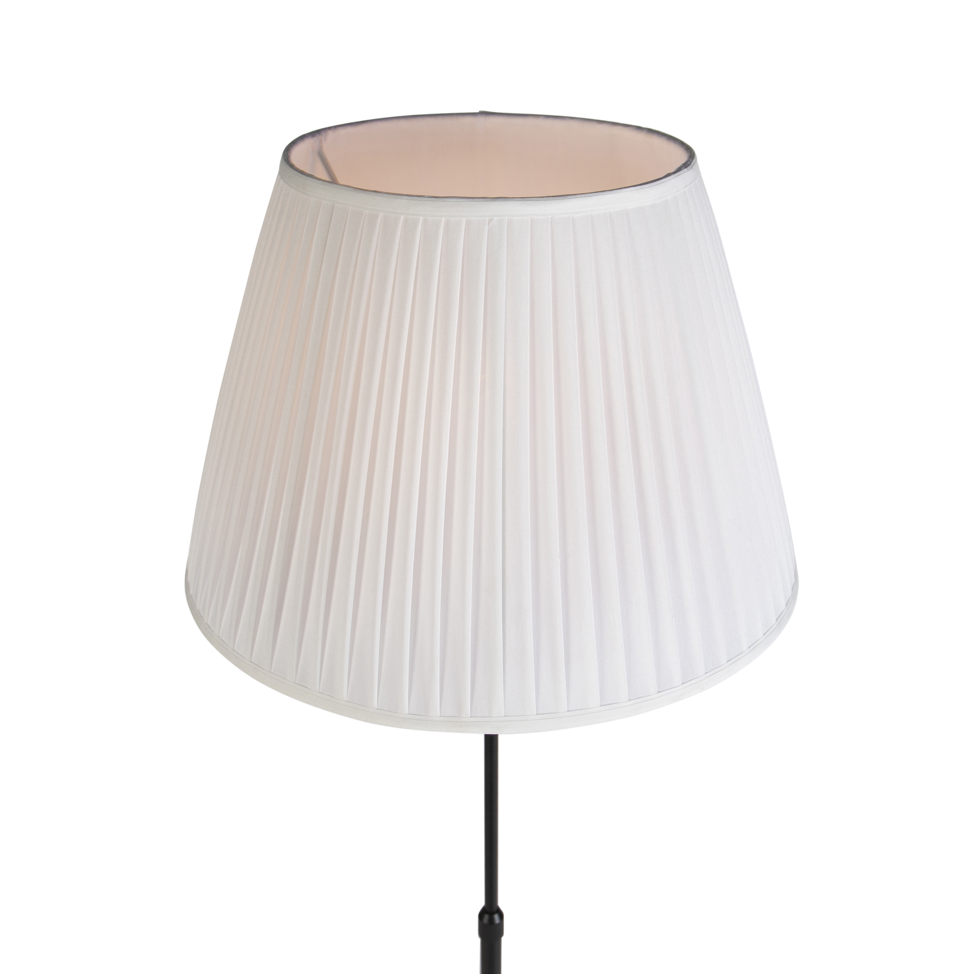 lampadaire noir avec abat-jour plissé crème 45 cm réglable - parte