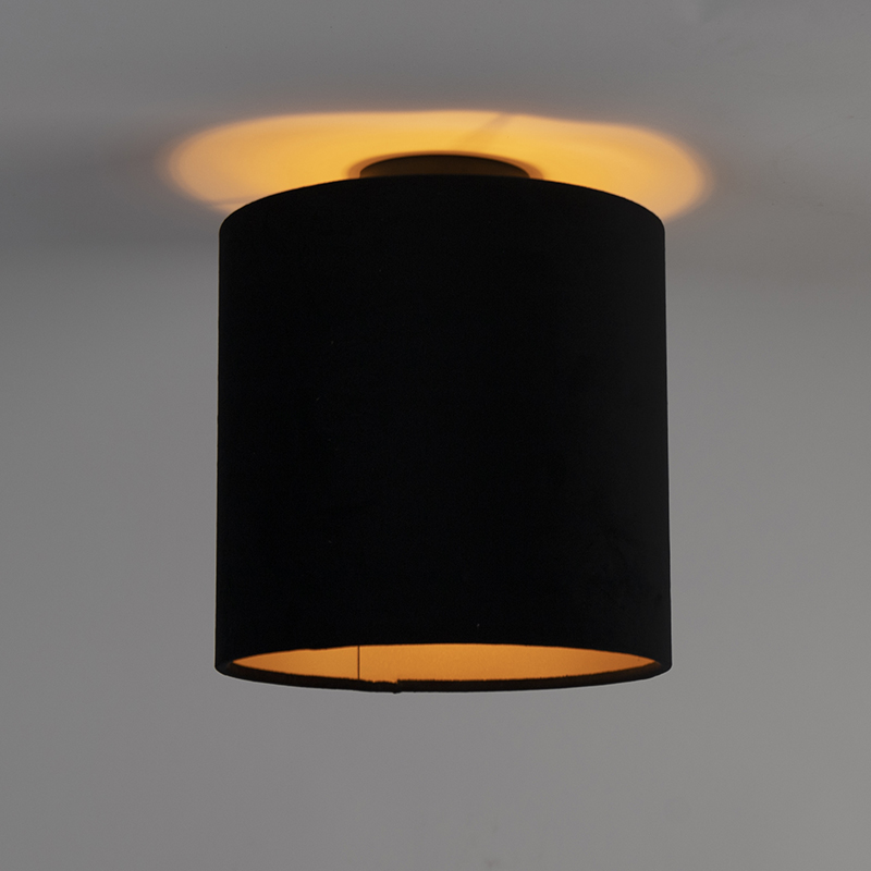 Deckenleuchte mit Schirm schwarz/gold 25 cm - Combi schwarz
