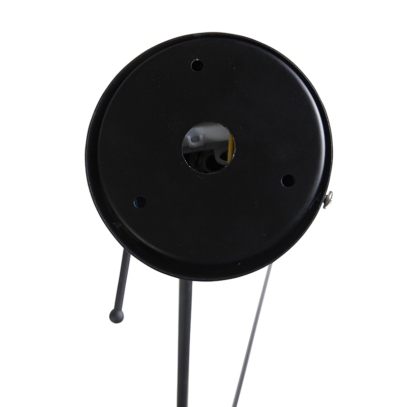 Pendant Light Black with Velvet Lampshade Black with Gold 35 cm - Blitz