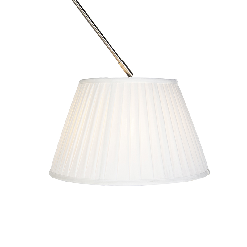 Suspension en acier avec abat-jour plissé crème 35 cm - Blitz