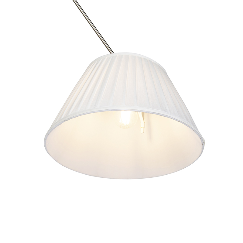 Suspension en acier avec abat-jour plissé crème 35 cm - Blitz
