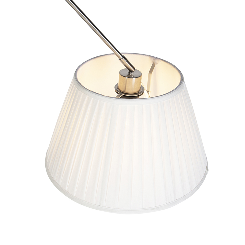 Suspension en acier avec abat-jour plissé crème 35 cm - Blitz