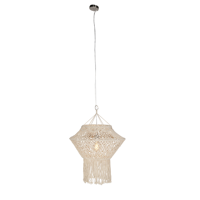 lampe à suspension country macramé 90 cm - string