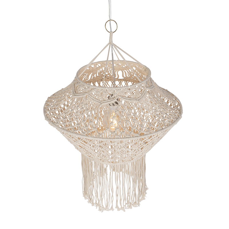 lampe à suspension country macramé 90 cm - string